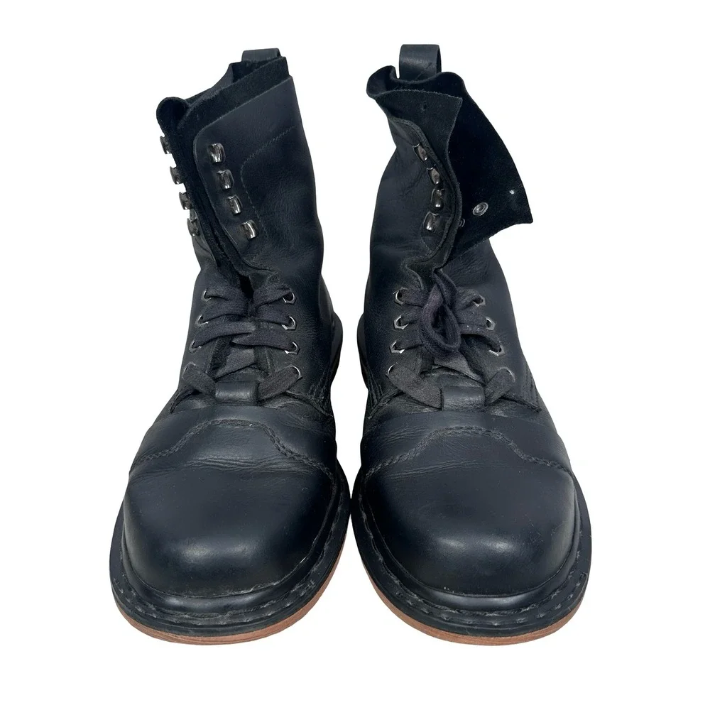 Dr. Martens Pier AW004 Black Leather Combat Boots Mens 9 Womens 10 EU 42